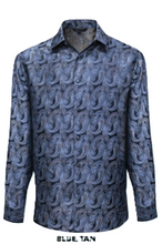 Load image into Gallery viewer, Leisure Long Sleeve Paisley Design Micro Poly Shirt by Bagazio # 2246 &amp; 2247