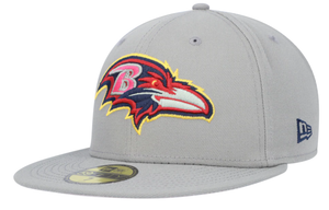 Baltimore Ravens New Era 59Fifty 5950 Color Pack Super Bowl XLV11 Side Patch Gray Fitted Cap