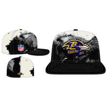 Load image into Gallery viewer, Baltimore Ravens 59Fifty 5950 New Era Sideline Ink Dye Fitted Cap