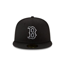 Load image into Gallery viewer, Boston Red Sox 59Fifty New Era Black on Black with white outline on "B" Logo Fitted Cap