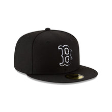 Load image into Gallery viewer, Boston Red Sox 59Fifty New Era Black on Black with white outline on "B" Logo Fitted Cap