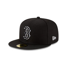 Load image into Gallery viewer, Boston Red Sox 59Fifty New Era Black on Black with white outline on "B" Logo Fitted Cap