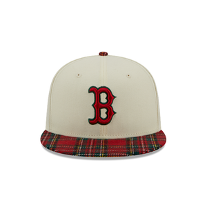 Boston Red Sox New Era 9Fifty 950 Plaid Visor Snapback Cap