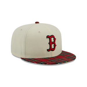 Boston Red Sox New Era 9Fifty 950 Plaid Visor Snapback Cap