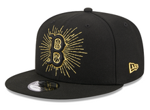 Load image into Gallery viewer, Boston Red Sox Black cap with gold logo and New Era logo in gold