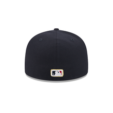 Load image into Gallery viewer, Boston Red Sox New Era 5950 Fitted Hat with 59Fifty Gold Colored Metal Pin