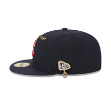 Load image into Gallery viewer, Boston Red Sox New Era 5950 Fitted Hat with 59Fifty Gold Colored Metal Pin