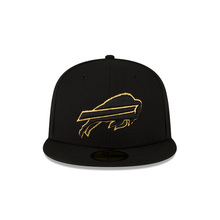 Load image into Gallery viewer, Buffalo Bills New Era Black Gold Metallic 59Fifty Fitted Cap