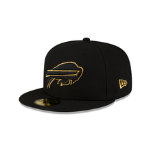 Load image into Gallery viewer, Buffalo Bills New Era Black Gold Metallic 59Fifty Fitted Cap