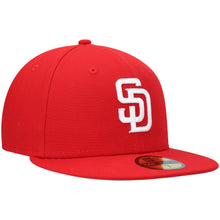 Load image into Gallery viewer, San Diego Padres New Era 59Fifty Red with White SD Logo 5950 Fitted Cap