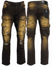 Load image into Gallery viewer, Premium Washed Distressed Slim Fit Stretch Cargo Twill Denim White Jeans by Beat &amp; Rh DP874