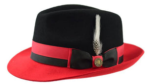 Caeser Collection 2-Tone Fedora Wool Felt Snap Brim Hat