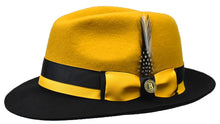 Load image into Gallery viewer, Caeser Collection 2-Tone Fedora Wool Felt Snap Brim Hat