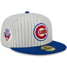 Load image into Gallery viewer, Chicago Cubs New Era Retro Script Blue &amp; Cream 1876-1976 Side patch 5950 Fitted Hat