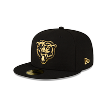 Load image into Gallery viewer, Chicago Bears New Era Black Gold Metallic 59Fifty Fitted Cap