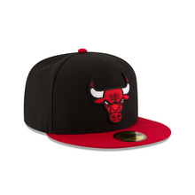 Load image into Gallery viewer, Chicago Bulls Black &amp; Red Two Tone 59fifty 5950 New Era Fitted Hat
