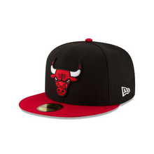 Load image into Gallery viewer, Chicago Bulls Black &amp; Red Two Tone 59fifty 5950 New Era Fitted Hat