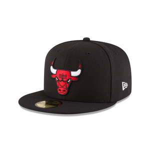 Chicago Bulls Black 59fifty 5950 New Era Fitted Hat