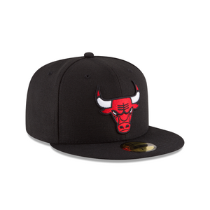 Chicago Bulls Black 59fifty 5950 New Era Fitted Hat