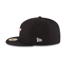 Load image into Gallery viewer, Chicago Bulls Black 59fifty 5950 New Era Fitted Hat
