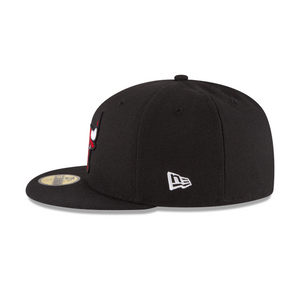 Chicago Bulls Black 59fifty 5950 New Era Fitted Hat