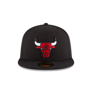 Chicago Bulls Black 59fifty 5950 New Era Fitted Hat