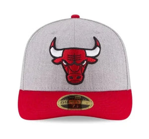 Chicago Bulls New Era Two Tone Heather Gray & Red Authentic Low Crown 59FIFTY 5950 Fitted Hat