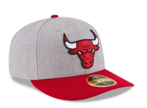 Chicago Bulls New Era Two Tone Heather Gray & Red Authentic Low Crown 59FIFTY 5950 Fitted Hat