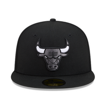 Load image into Gallery viewer, Chicago Bulls New Era 59Fifty 5950 Fitted Black Charcoal White Hat