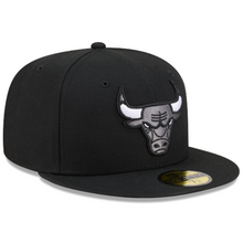 Load image into Gallery viewer, Chicago Bulls New Era 59Fifty 5950 Fitted Black Charcoal White Hat