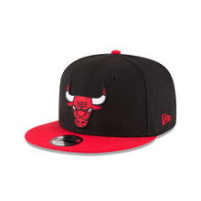 Load image into Gallery viewer, Chicago Bulls New Era 950 9Fifty Black with Red Visor &amp; Red Bulls Logo Snapback Hat