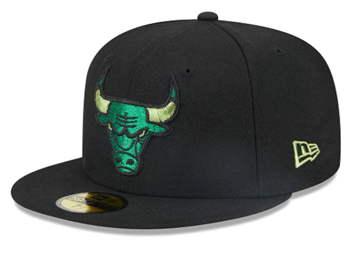 Chicago Bulls New Era Authentic Black Green Metallic Pop