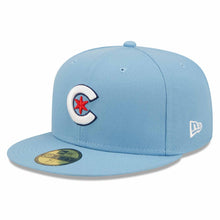 Load image into Gallery viewer, Chicago Cubs New Era 59Fifty Light Blue with Red Star 5950 Fitted Cap