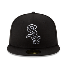 Load image into Gallery viewer, Chicago White Sox New Era 59Fifty Black Cap with Black Sox Logo White Outline 5950 Fitted Cap