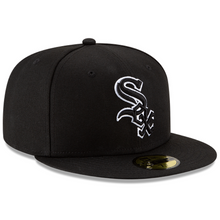 Load image into Gallery viewer, Chicago White Sox New Era 59Fifty Black Cap with Black Sox Logo White Outline 5950 Fitted Cap
