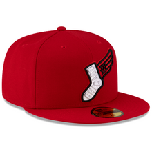 Load image into Gallery viewer, A red New Era 59FIFTY fitted baseball cap featuring a Chicago White Sox embroidered logo on the front