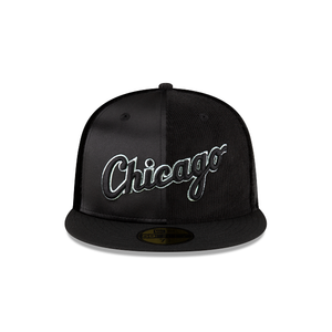 Chicago White Sox New Era 59Fifty 5950 Triple Black Satin & Corduroy Fitted Cap