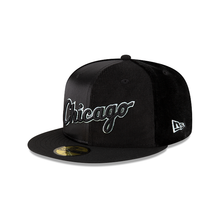 Load image into Gallery viewer, Chicago White Sox New Era 59Fifty 5950 Triple Black Satin &amp; Corduroy Fitted Cap