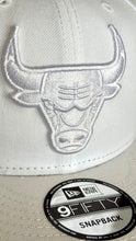 Load image into Gallery viewer, Chicago Bulls New Era 950 9Fifty White on White WOW Snapback Hat