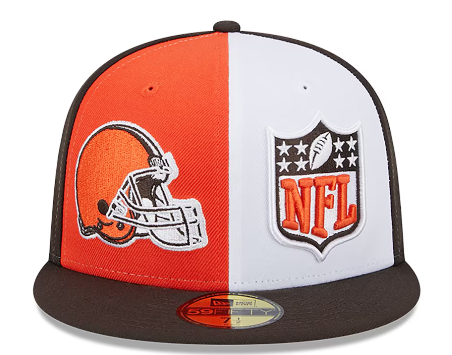 Cleveland Browns New Era 59Fifty 5950 NFL Sideline Pinwheel Fitted Hat