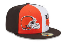 Load image into Gallery viewer, Cleveland Browns New Era 59Fifty 5950 NFL Sideline Pinwheel Fitted Hat