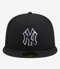 Load image into Gallery viewer, New York Yankees New Era 59Fifty Black Cap with Black Yankees Logo White Outline 5950 Fitted Cap