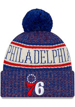 Load image into Gallery viewer, Philadelphia 76ers New Era Fleece Lined One-Time Removable Pom Knit Beanie