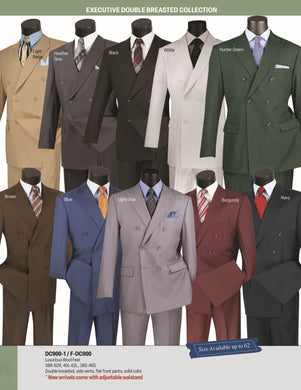 Double Breasted Regular Fit Executive Suit in 10 Colors - Burgundy, Blue & White Colors # DC900-1 DC900 F-DC900 FDC900