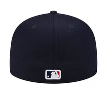 Load image into Gallery viewer, Atlanta Braves New Era 59Fifty Navy with White Braves Logo 5950 Fitted Cap with 2021 World Series Sidepatch
