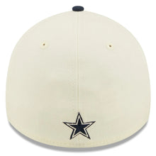 Load image into Gallery viewer, Dallas Cowboys New Era Sideline Cream Navy 39Thirty Flex Fit Hat