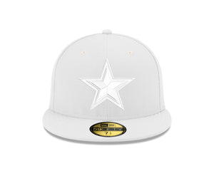 Dallas Cowboys White Star on White WOW New Era 59Fifty 5950 Fitted Cap