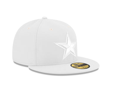 Dallas Cowboys White Star on White WOW New Era 59Fifty 5950 Fitted Cap