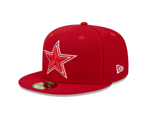 Dallas Cowboys White Star on Red New Era 59Fifty 5950 Fitted Cap