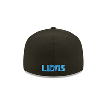 Load image into Gallery viewer, Detroit Lions New Era 5950 Black &amp; Blue 59Fifty Fitted Cap